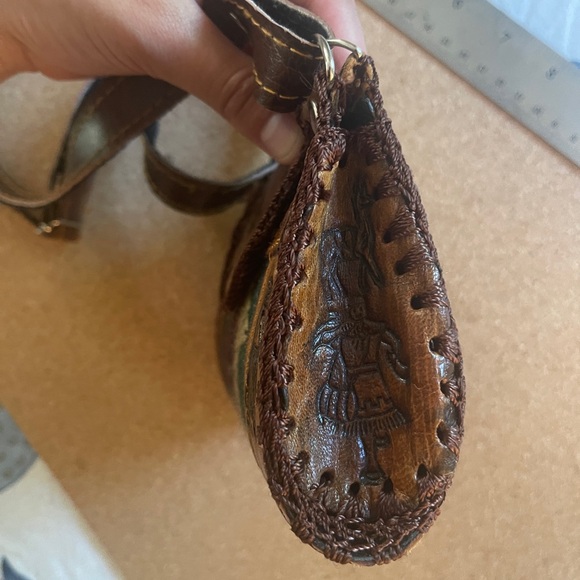 Llama mini purse bag Mexico leather vintage artisan - Picture 6 of 14